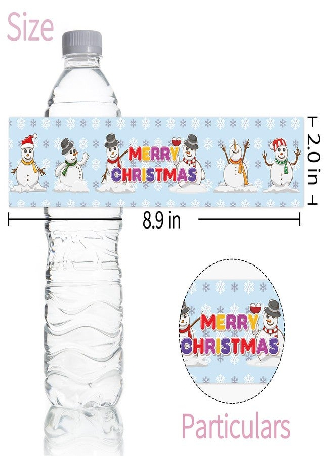 Maicaiffe Merry Christmas Water Bottle Stickers, Hello Winter Snowman Snowflake Water Bottle Label, Happy Holiday Party Decorations, Christmas Theme Party Supplies 32 Stickers - Image 2